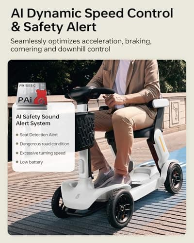 Mobility Scooter for Adult, 25 Miles Endurance Lightweight Mobility Scooter, Folding Mobility Scooters for Adult, Powered Mobility Scooter All Terrain Motorized Scooter Collapsible 6