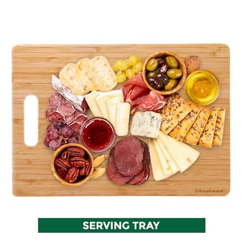 Freshware Bamboo Cutting Board Set of 3, Wooden Cutting Boards for Kitchen, Knife Friendly Food Grade Chopping Board, Lightweight with Hanging Hole for Easy Storage 5