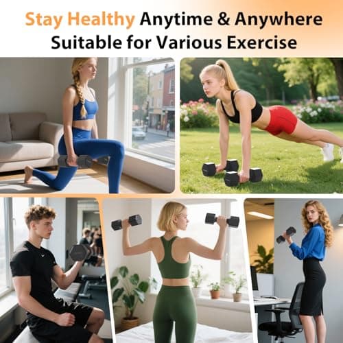 Adjustable Dumbbell Set of 2, Adjustable Dumbbells 5lb with TPU Soft Rubber Handle for Home Gym Exercise Training, Hand Weights for Women at Home (Black) 5