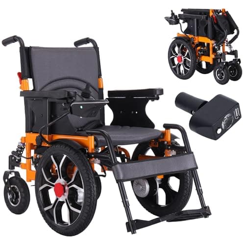 3In1 Lightweight Folding Electric Wheelchair for Adults with 20in Seat, All Terrain Power Wheelchairs for Seniors Support 300lbs