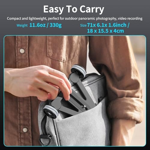 Camera Slider Dolly with Ball Head & Phone Clamp, 360° Panorama Silent Movement Camera Dolly Car Compatible with DSLR, Camcorder, Gopro, iPhone, Smartphone 6