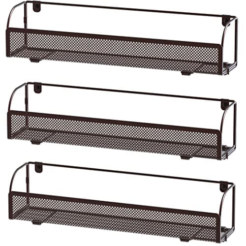Simple Houseware Wall Mounted Spice Rack Shelves Organizer, Bronze, 3-Pack 4