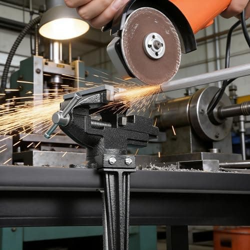 Table Vise, 3.3" Jaw Width, 2 in 1 Bench Vise Universal Rotate 360° Work Clamp-On Vise, Table Vice With Two Multifunctional Jaw and Quick Adjustment Button for Woodworking, DIY, Metal Working and More 6