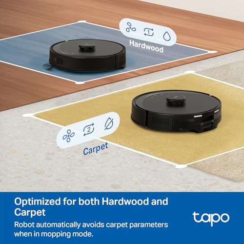 Tapo LiDAR Smart Navigation Robot Vacuum and Mop, 5300Pa Max, 97%+ Dust Pickup Rate, Customizable Cleaning, Self-Charging, Works w/Alexa & Google Home, RV30 Max 7