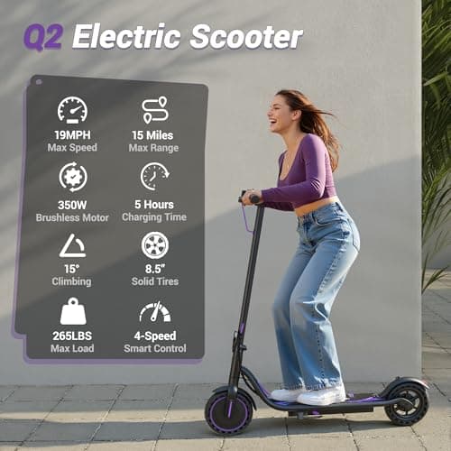 VOLPAM Electric Scooter for Adults, Max Speed 19/21MPH, Up to 17-28 Miles Range, 500W/350W/250W Motor Adult E-Scooter, Foldable Scooter with Dual Braking, Smart APP 7
