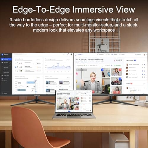 32 Inch 4K UHD Monitor, 3840 x 2160 Fast IPS Computer Monitor, 3000:1 Contrast, sRGB 120%, Blue Light Filter, Free-Sync, Zero Frame Screen With HDMI, DisplayPort for Home and Office, VESA(100x100mm) 8