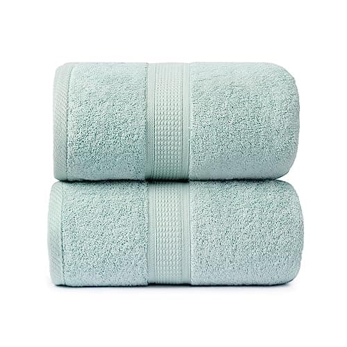 Ariv Premium Jumbo Bath Towels Pack of 2, Beach Towel, Extra-Large Bath Sheets, 100% Cotton, Super Soft, Highly Absorbent, Quick Dry, Durable, Great Value, Perfect for Home & Bathroom - Duck Egg