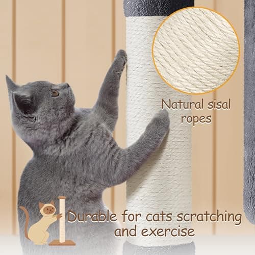 Yaheetech 33.5in Cat Tree Tower for Indoor Cats w/2 Cozy Plush Condos, Oversized Perch & Sisal Scratching Posts, Stable Cat Stand House for Large Cats & Pets 8