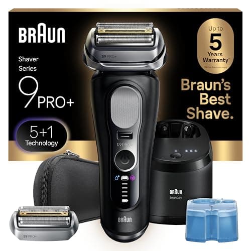 Braun Series 9 PRO+ Electric Shaver, Pro SensoAdapt, 6in1 SmartCare Center, Wet & Dry Razor, 9660CCPS, Black