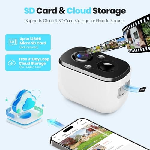 Techage Security Cameras Wireless Outdoor, 2K Battery Powered Cameras for Home Security with AI Motion Detection, 2.4G WiFi, Color Night Vision, 2-Way Talk, IP66 Waterproof, Cloud/SD Storage 2 Pack 8
