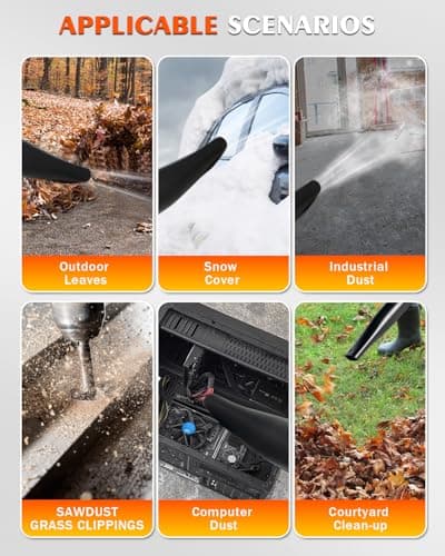 Getell Handheld Gas Leaf Blower – 26cc 2-Cycle Engine, 180 MPH, 380 CFM – Gas Powered Blower for Lawn Care, Leaf Cleanup, Driveways, and Light Snow Removal (Black) 8