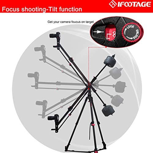 IFOOTAGE 85 inches Carbon Fiber Camera Mini Jib Crane M1 III (Hold up to 33lbs) Foldable and Extendable Jib Arm with 1/4 & 3/8 inch Quick Release Plate 5