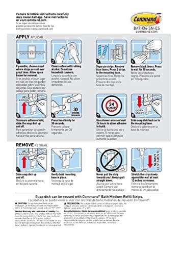 Command Soap Dish for Shower, Damage Free Hanging Bathroom Soap Dish, No Tools Bar Soap Holder, 1 Satin Nickel Soap Dish and 2 Water-Resistant Command Strips 10