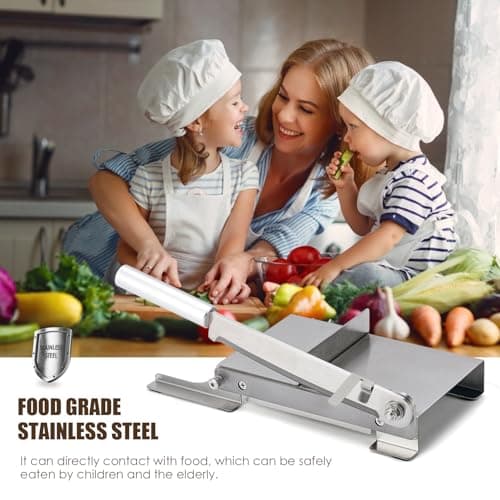 CGOLDENWALL Manual Ribs Meat Slicer Household Stainless Steel Small Bone Cutting Slicing Machine Chicken Lamb Chops Ribs Herb Pastry Cutter for Home Cooking 6