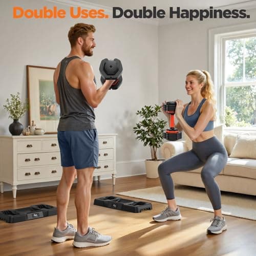 Adjustable Dumbbells Set 25LB, Weights Dumbbells Set 5/10/15/20/25lbs, Anti-Slip Handle for Exercise Fitness Workout Adjustable dumbbell set 2 (25, Pounds) 9