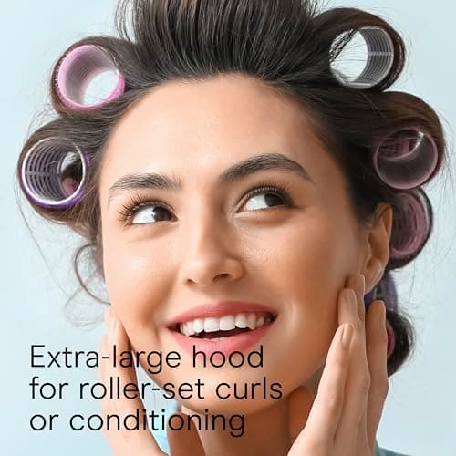 Conair Pro Style Bonnet Hair Dryer, 2 Heat Settings, Adjustable Height, Extra-Large Hood Size, 1875W Pro Style Bonnet Ionic Hair Dryer for Women, White 7