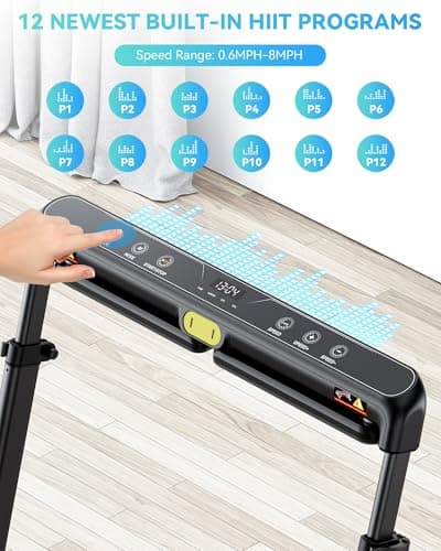 BULAPEACH Under Desk Treadmill with Incline, 3.5HP Walking Pad with Handle Bar Removable Desk Workstation, 300 Lbs Foldable Treadmills for Home Small Office, LED Display, Wristband Remote Control 5