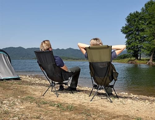 MARCHWAY Lightweight Folding High Back Camping Chair with Head Support, Stable Portable Compact for Outdoor Camp, Travel, Beach, Picnic, Festival, Hiking, Backpacking (Highback Black) 7