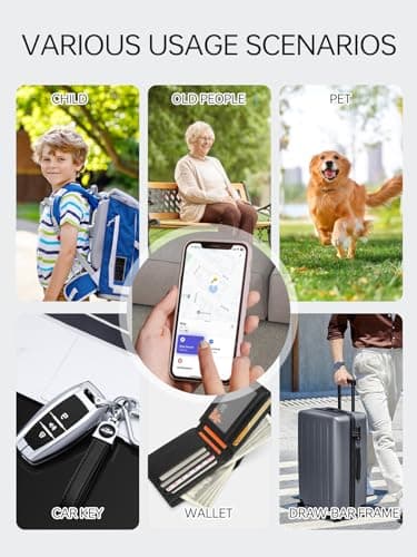 Luggage Tracker, Key Finder, Smart Bluetooth Tracker Pairs with Find My (iOS Only), Item Locator for Wallets, Keys，Louder Alert, Replaceable Battery (White) 6