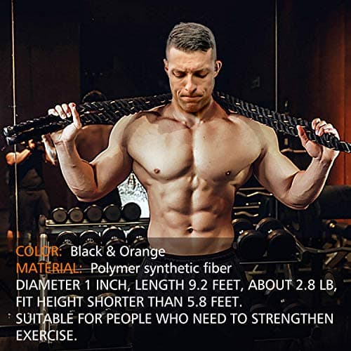 Proud Panda Heavy Jump Ropes for Fitness 3LB, Weighted Adult Skipping Rope Exercise Battle Ropes for Men & Women, Total Body Workouts, Power Training in Gym to Improve Strength and Building Muscle(1'' 7