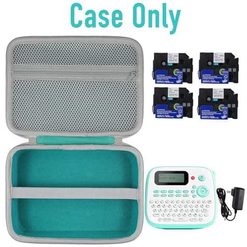 Aenllosi Hard Case Compatible with D210S Label Maker Machine, Extra Space for Charger,Mesh Pockect for 4 Roll Label Tapes(Case Only,Green) 6