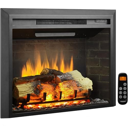 LegendFlame Carl 28" W Electric Fireplace Insert (EF262), Fireplace Heater 750/1500W, Fire Crackling Sound, Remote Control