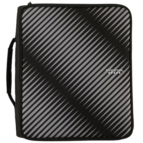 Five Star Zipper Binder, 2 Inch 3-Ring Binder with Round Rings, 5-Tab Expanding File, 380 Sheet Capacity, Black (72536) 7