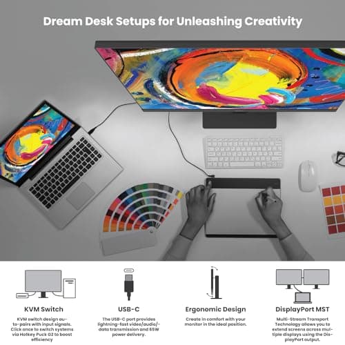 BenQ PD2705Q AQCOLOR 27" QHD 1440P Mac-Ready Monitor, 100% Rec.709 & sRGB, IPS, DeltaE ≤3, Uniformity, Factory-Calibrated, AQCOLOR, Pantone, Ergonomic, DisplayPort, USB-C(65W), USB Hub, Daisy Chain 5