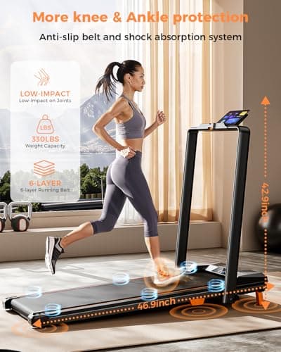Walking Pad with Handle Bar, BestGod Treadmills for Home Office 330 lbs Capacity Foldable Under Desk Treadmill 5% Walking Treadmills with Incline 2.5 HP Folding Treadmill with Remote Control 5