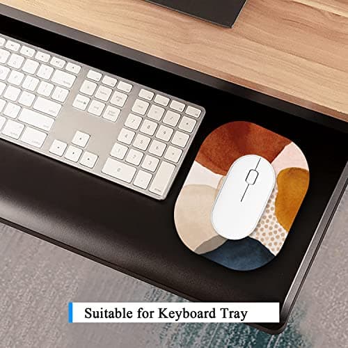 Atufsuat Small Mouse Pad 6 x 7 Inch, Oval Mini Mouse Pad with Non-Slip Rubber Base, Waterproof Compact Mouse Mat for Laptop Computer Wireless Mouse Keyboard Tray Home Office Travel, Abstract Marble 3