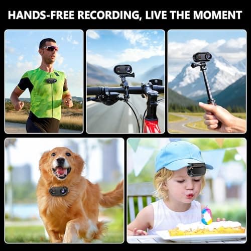 toberto 4K Thumb Action Camera, Mini Body Camera with WiFi, Magnetic Wearable 150° Hands-Free Recording POV Camera, EIS Stabilization, Waterproof, 64GB, Mount Anywhere for Sports Vlogging (Black) 6
