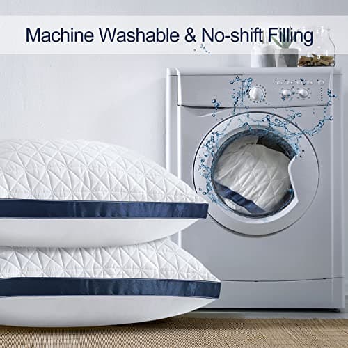 Slybear King Size Pillows Set of 2 - Cooling Hotel Luxury Bed Pillows for Sleeping 2 Pack, Supportive Breathable Down Alternative Gusseted Pillow for Side Stomach or Back Sleepers 6