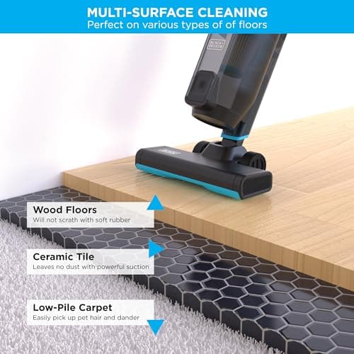 BLACK+DECKER Powerseries Lite Corded 3 in 1 Stick Vacuum, Upright to Hand-Vac Multi Surface, HEPA Filtration, Powerful 12k Pa, Ideal for Hard Floor, Low Carpet, Pet Hair Home & Office use, Black 9