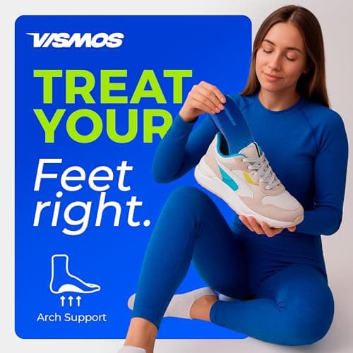 VISMOS Low Arch Support Inserts for Men & Women – Orthotic Comfort Insoles for Flat Feet, Walking, Work & Standing All Day – Reduces Foot Fatigue – Steppers Insoles 7