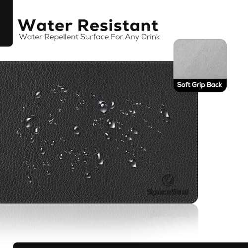 Space Seal® Leather Mouse Pads for Desk (Black 23.6” x 13.8”) - Non Slip PU Leather Desk Mat for Keyboard and Mouse - Elevate Your Workspace with Large Waterproof Computer Desk Mat for Desktop 5