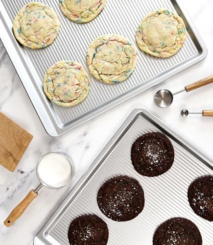 USA Pan Bakeware Cookie Sheet, Warp Resistant Nonstick Baking Pan, Made in the USA from Aluminized Steel, Large Set of 2 5