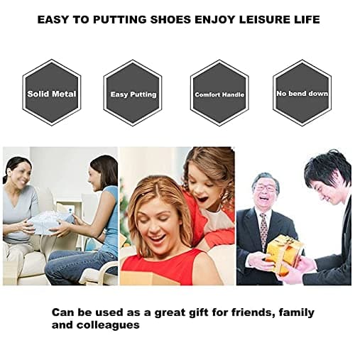 Shoe Horn Long Handle for Seniors,16.5" Long Metal Shoehorns for Men Women Kids,Travel Stainless Steel Shoe Horn Shoe Slip on Tool 1 5