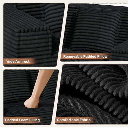 75'' Cloud Loveseat Sofa, No Assembly Required Comfy Deep Seat Couches 1 pcs for Living Room, Bedroom, Apartment 7