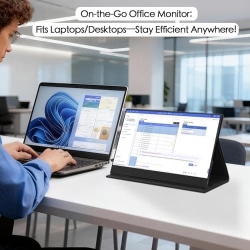 StarXnDa 14''Portable Gaming Monitor 144Hz 2560 * 1600p 2.5K,400Nits 100% sRGB HDR Freesync,Ultra-Slim Travel Monitor for Laptop Plug-Play with USB-C HDMI Magnetic Case 6