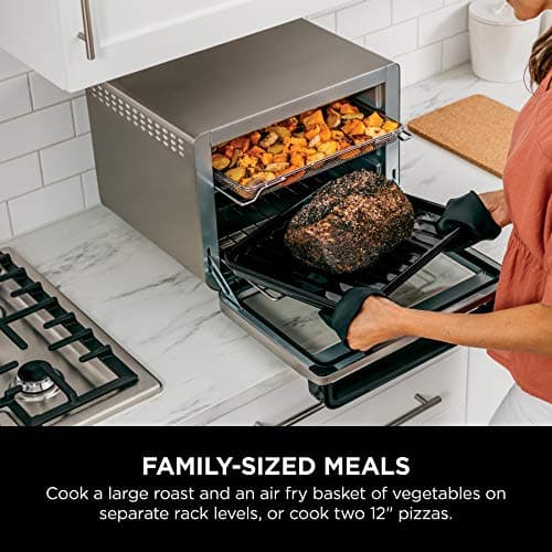 Ninja Air Fryer & Toaster Oven | Foodi Series, XL Pro Air Oven Kitchen Countertop Convection | 10-in-1 Functions | Fits a 5-lb Chicken & Sheet Pan of Vegetables | 1800 Watts | Stainless Steel | DT201 5