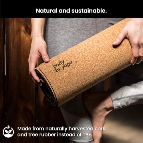 Luxury Cork Yoga Mat - Non Slip, Extra Thick Grip. Thicker, Longer, and Wider for More Comfort and Support. Tough Enough For Hot Yoga. Natural, Non Toxic, and Eco Friendly. Optional Alignment Lines. 6