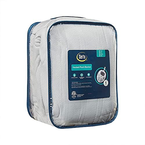 Serta Reversible Fleece to Sherpa Electric Blanket, Fast Heating, Auto Shut Off Timer, Multi Heat Setting, ETL Certified, Machine Washable, Smoke Grey Queen 90"x 84" 7