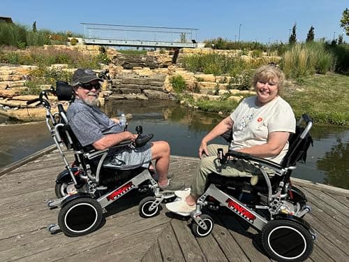Porto Mobility Ranger Maestro Reclining Lightweight High-End Folding Electric Wheelchair, Weatherproof, Dual Batteries, Dual Posi-Traction Motors, All Terrain Power Wheelchair 7