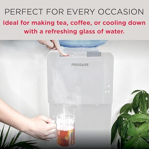 Frigidaire EFWC498, Top Load Hot & Cold Water Cooler Dispenser for Home, Garage, Dorm, RV & Cottage, 3 and 5 Gallon Bottles, 11" D x 11.5" W x 36" H, White 8