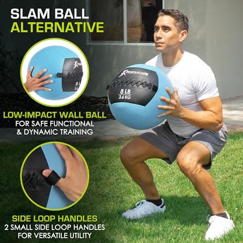 ProsourceFit Soft Medicine Balls, Wall Balls and Full Body Dynamic Exercises, Aqua 8 LB. 5