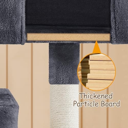 Yaheetech 33.5in Cat Tree Tower for Indoor Cats w/2 Cozy Plush Condos, Oversized Perch & Sisal Scratching Posts, Stable Cat Stand House for Large Cats & Pets 7