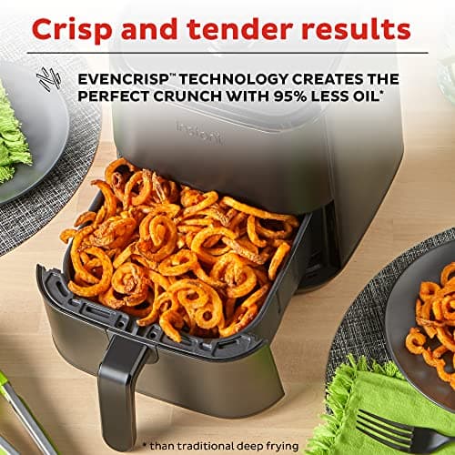 Instant Pot Vortex 2QT Mini Air Fryer,Small Air fryer that Crisps,Reheats,Bakes,Roasts for Quick Easy Meals, Includes over 100 In-App Recipes,is Dishwasher-Safe, from the Makers of Instant Pot, Black 5