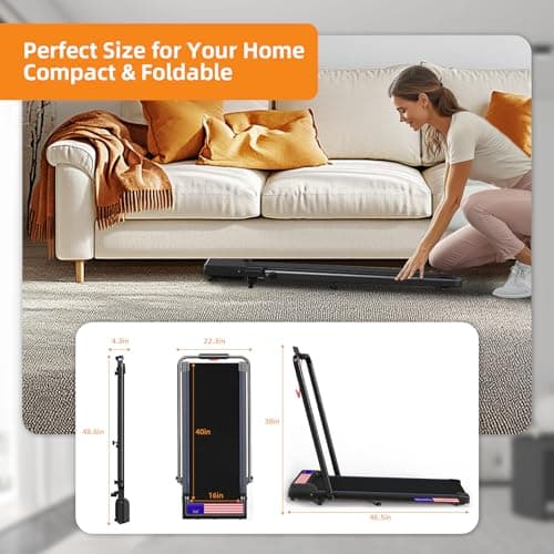 NAYSAYE 2 in 1 Treadmill, Treadmills for Home with Incline Folding, Large Screen, Walking Pad Treadmill Portable Under Desk Treadmill with Remote Control for Home and Office Use 7