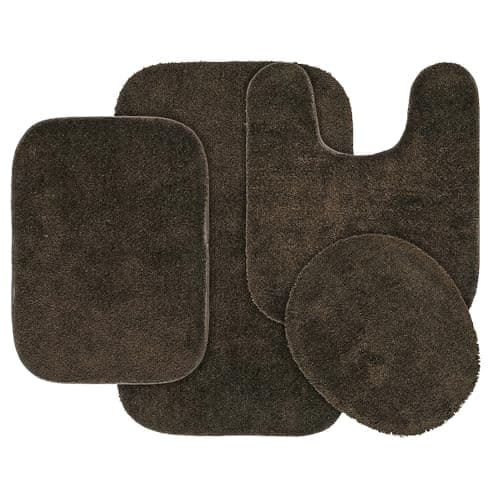 Garland Rug Traditional Bath Rug Set, 4-Piece, Chocolate