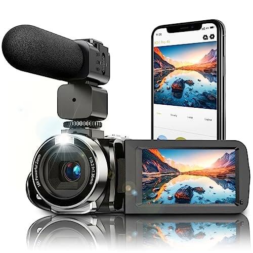 Dumjug 4K Digital Camcorder Video Camera with IR Night Vision, WiFi, 18X Digital Zoom, Vlogging Camera for YouTube, Kids Video Camera, Built-in Microphone, Remote